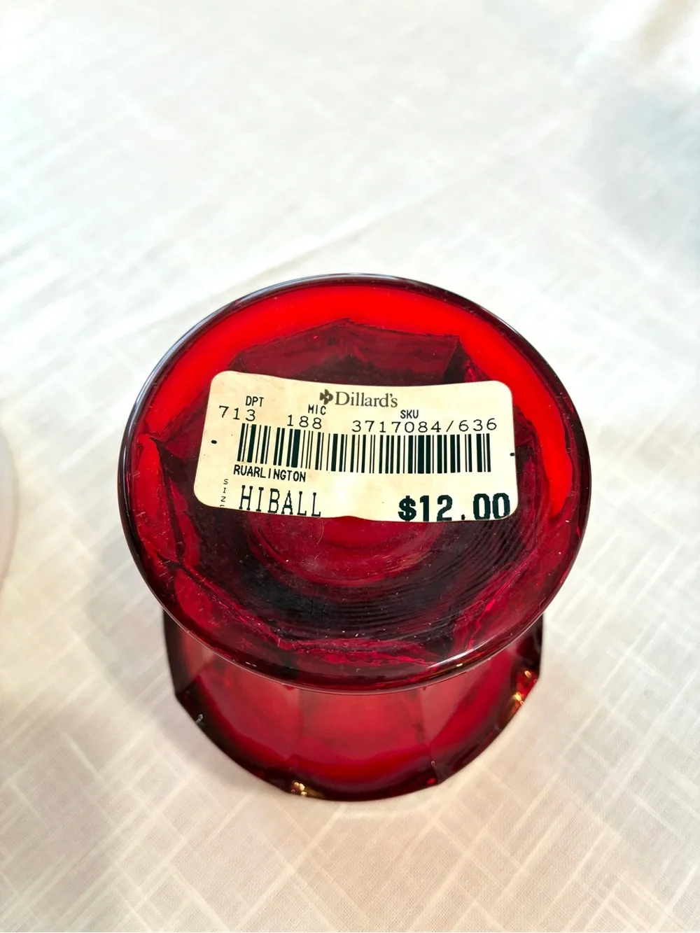 Rare Viking Ruby Red Hiball Vintage Glass Original Tags